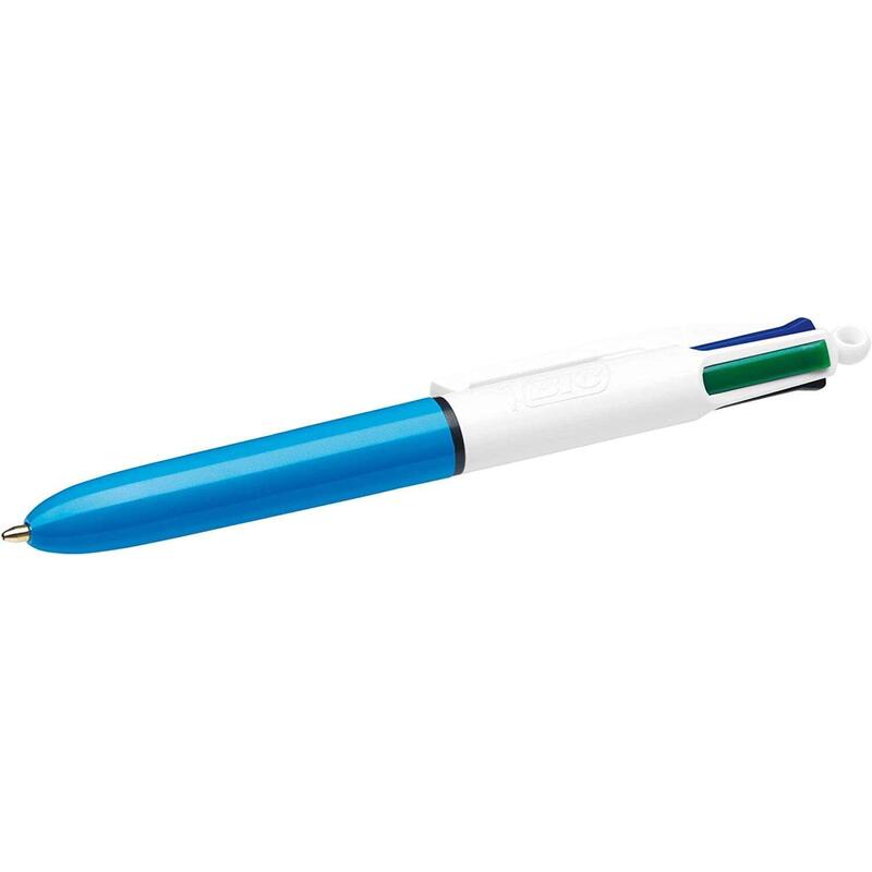Pack De 12 Unidades Bic 4 Colours Mini Boligrafo De Bola Retractil - Punta Media De 1mm - Trazo De 0.4mm - Tinta Con