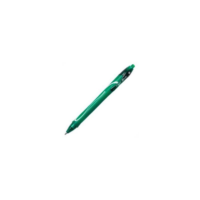 Pack De 12 Unidades Bic Bolígrafo Tinta De Gel Retráctil Gel-Ocity Quick Dry Verde