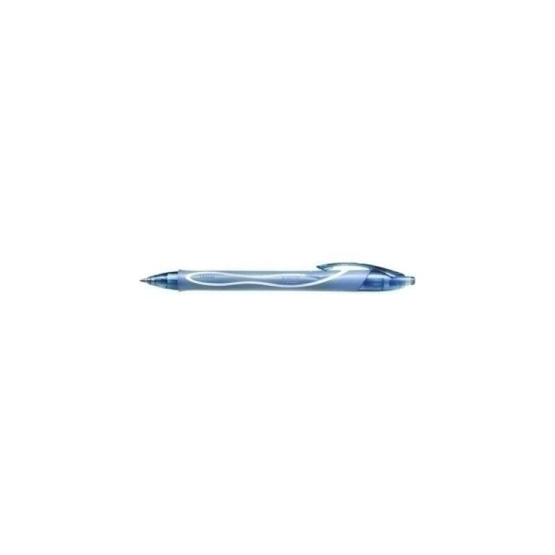 Pack De 12 Unidades Bic Gel-Ocity Quick Dry Boligrafo Retractil - Punta Media De 0.7mm - Tinta De Gel - Secado Ultra Rapido - No Mancha El Papel - Color Turquesa
