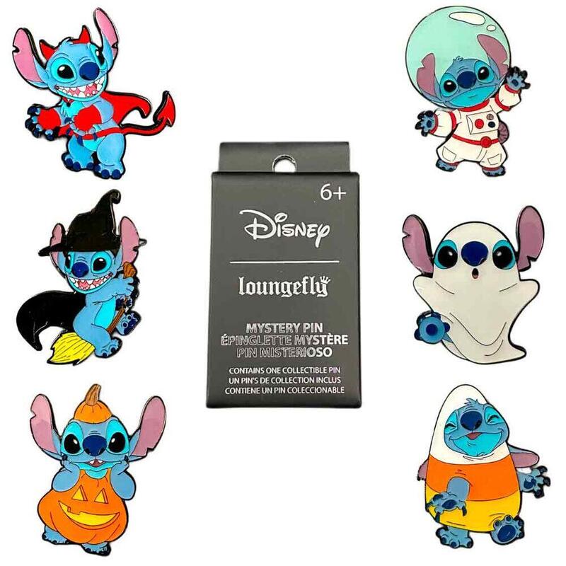 Pack De 12 Unidades - Blind Box Enamel Pin Halloween Stitch Disney Surtido