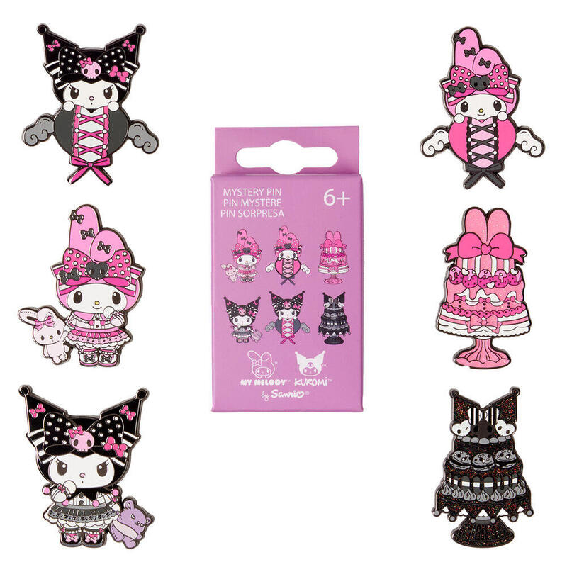 Pack De 12 Unidades - Blind Box Enamel Pin My Melody And Kuromi Sanrio Loungefly Surtido