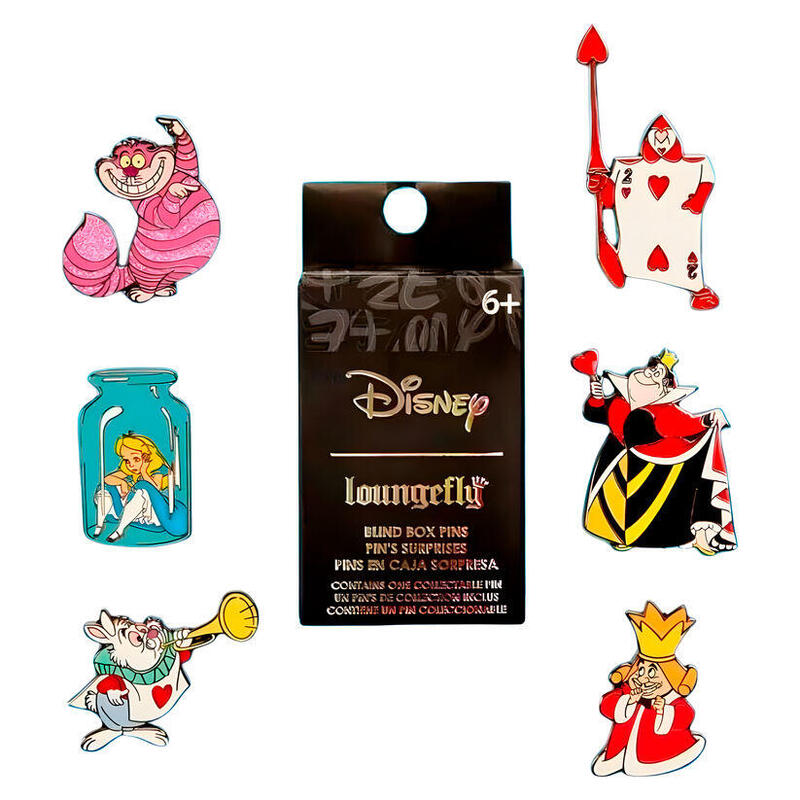 Pack De 12 Unidades - Blind Box Mystery Enamel Pin Alicia En El Pais De Las Maravillas Disney Loungefly Surtido
