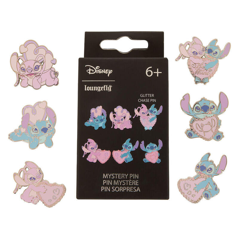 Pack De 12 Unidades - Blind Box Mystery Enamel Pin Angel & Stitch Disney Loungefly Surtido