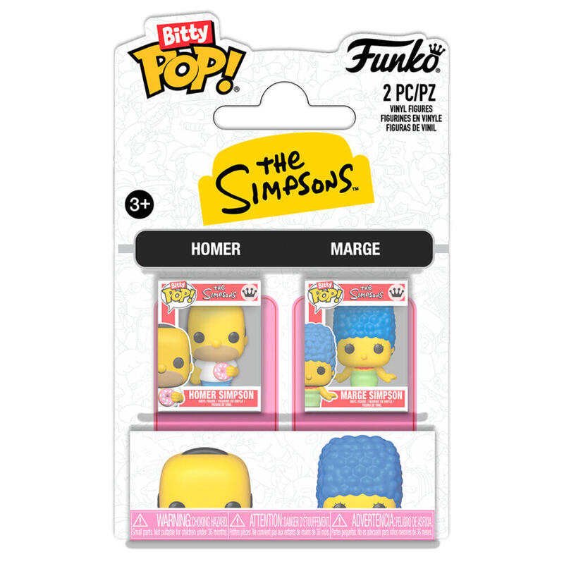 Pack De 12 Unidades - Blister 2 Figuras Bitty Pop Los Simpsons Homer & Marge