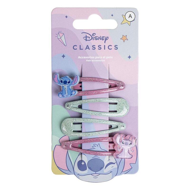 Pack De 12 Unidades - Blister 4 Horquillas Angel & Stitch Disney