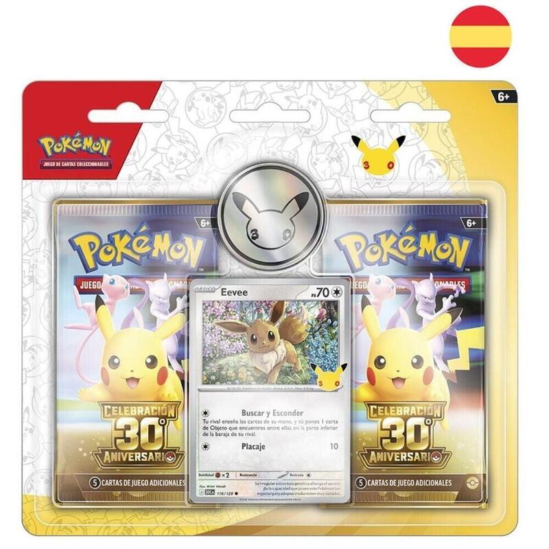 Pack De 12 Unidades - Blister Juego Cartas 30th Aniversario Pokemon Eevee Español