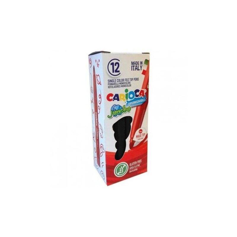 Pack De 12 Unidades Carioca Rotulador Jumbo Monocolor - Cuerpo Octogonal Maxi - Tinta Superlavable - Punta Maxi 6mm