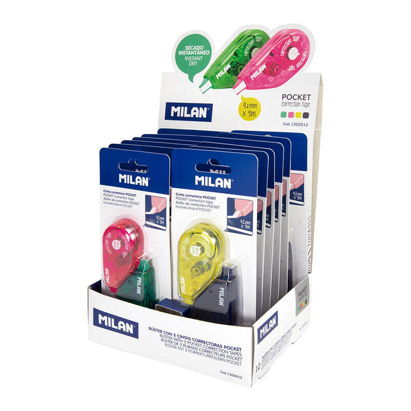 Pack De 12 Unidades - Cinta Correctora 4,2mm X 5m Milan Colores/Modelos Surtidos