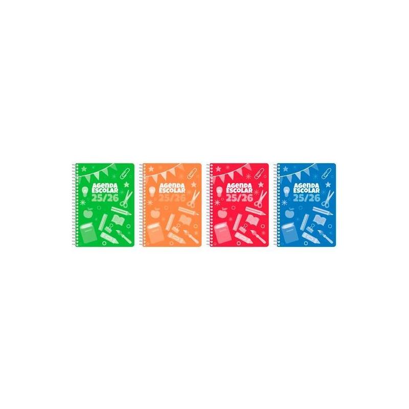 Pack De 12 Unidades Didex Agenda Escolar A5 Sv Tapa Pp C/Surtidos 2025-2026