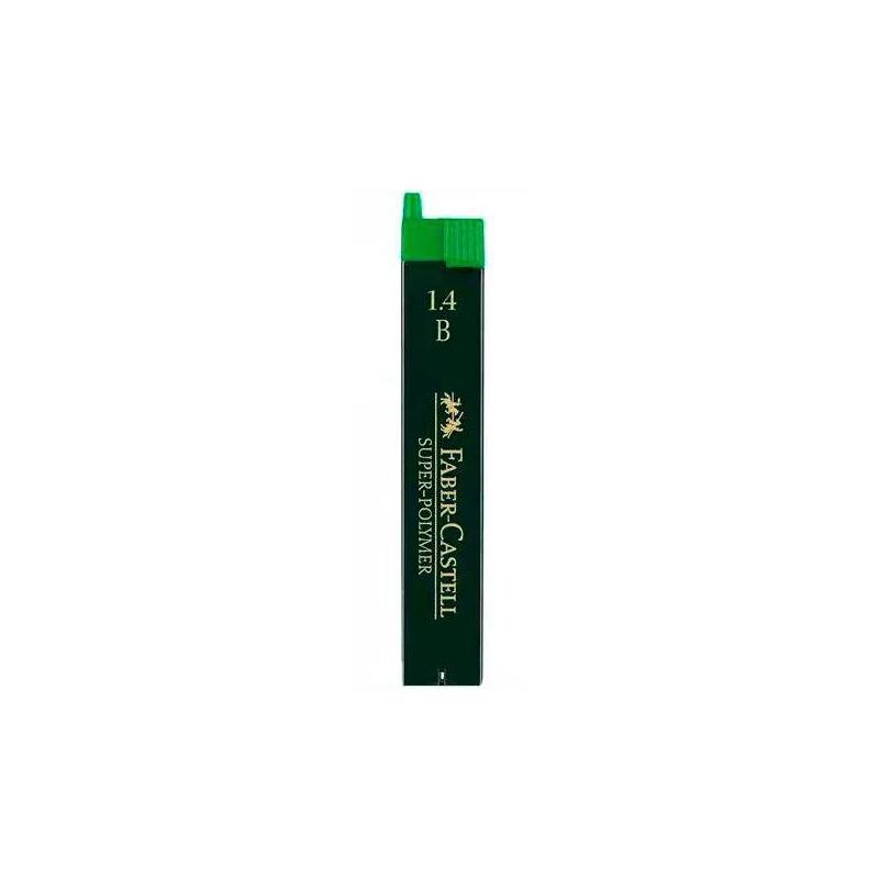Pack De 12 Unidades Faber Castell Minas Super-Polymer 1,4mm B Estuche 6 Ud Grafito
