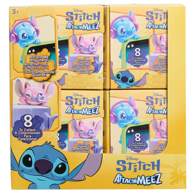 Pack De 12 Unidades - Figura Sorpresa Attachmeez Stitch Disney Surtido