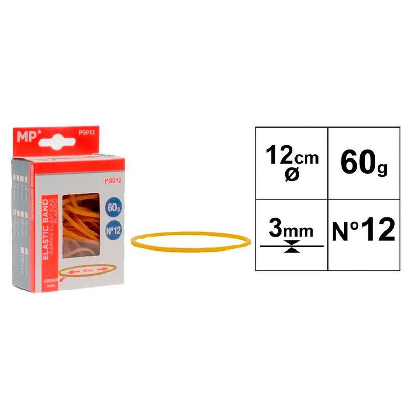 Pack De 12 Unidades - Gomas Elásticas, Nº 12, Ø120 X 3 Mm, 60 G, Blister