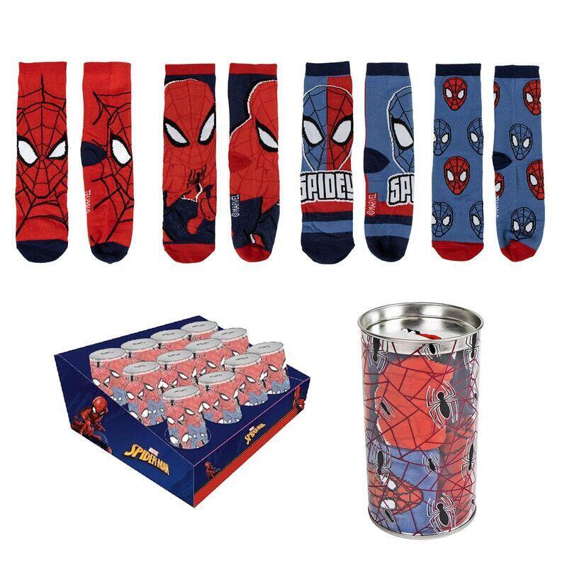 Pack De 12 Unidades - Hucha 4 Pares Calcetines Spiderman Marvel