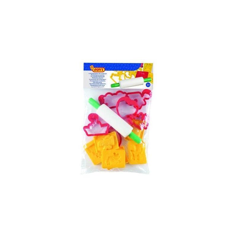 Pack De 12 Unidades Jovi Bolsa Colgable Con 6 Moldes + 6 Moldes De Corte + Rodillo De Modelaje C/Surtidos