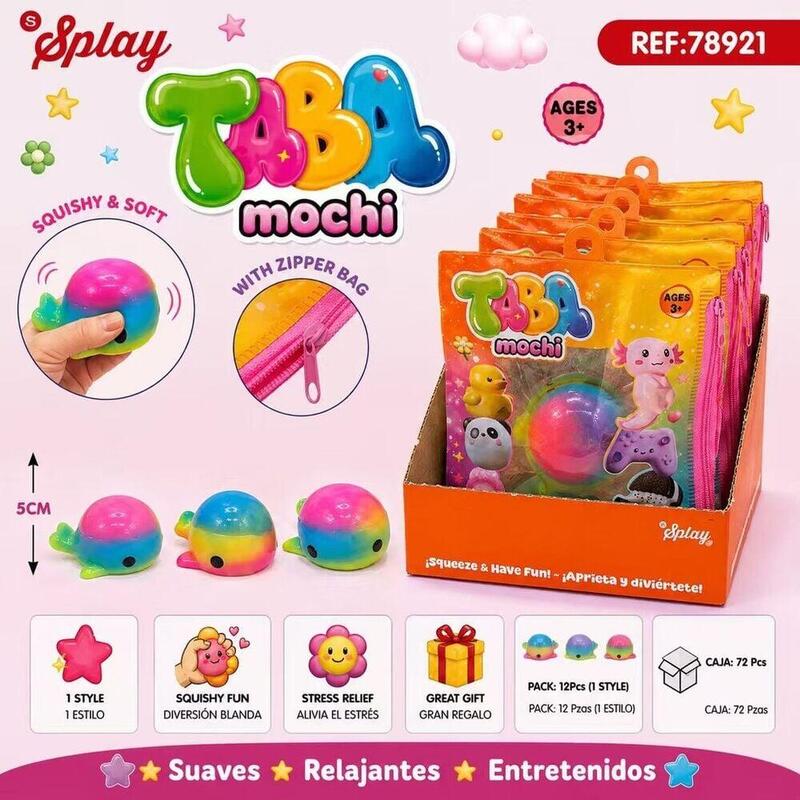 Pack De 12 Unidades - Juguete Antiestres Taba Mochi Ballena 5cm Surtido