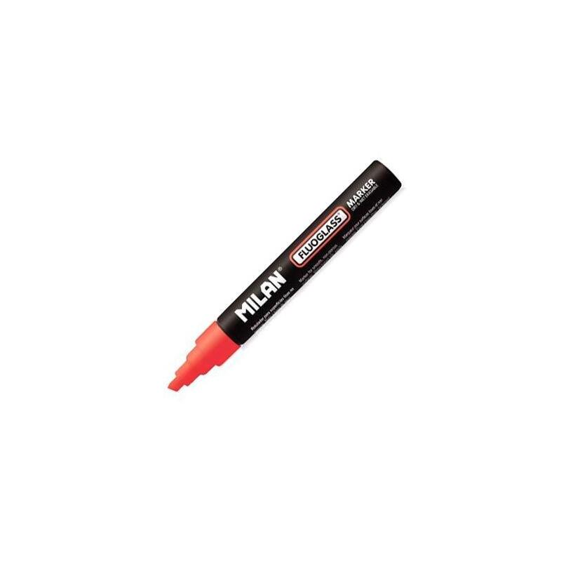 Pack De 12 Unidades Milan Fluoglass Rotulador Borrable Rojo