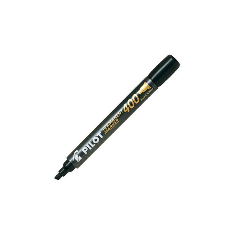 Pack De 12 Unidades Pilot Marcador Permanente Sca-400 Punta Biselada Negro