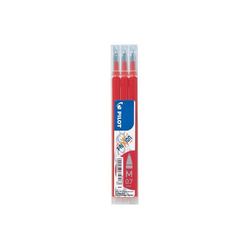 Pack De 12 Unidades Pilot Recambio De Gel Borrable Para Frixion Ball / Frixion Clicker - Pack De 3 Unidades - Punta De Bola Redonda 0.7mm - Trazo 0.4mm - Color Rojo