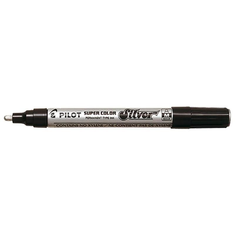 Pack De 12 Unidades Pilot Super Color Rotulador Permanente - Punta De 4,5mm De Poliacetal - Tinta Muy Densa Y Opaca -