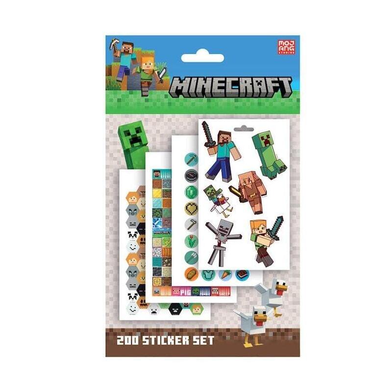 Pack De 12 Unidades - Set 200 Pegatinas Minecraft
