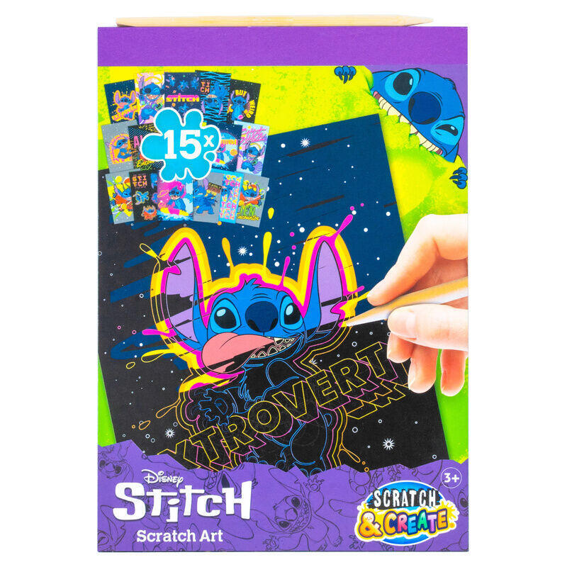 Pack De 12 Unidades - Set Papeleria Scratch Art Stitch Disney