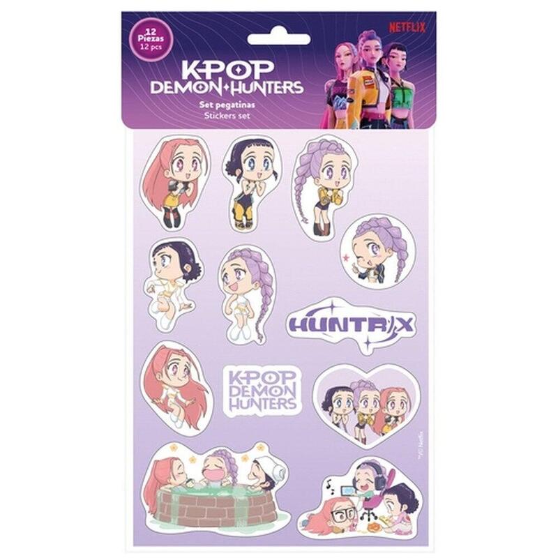 Pack De 12 Unidades - Set Pegatinas Chibi Kpop Demon Hunters