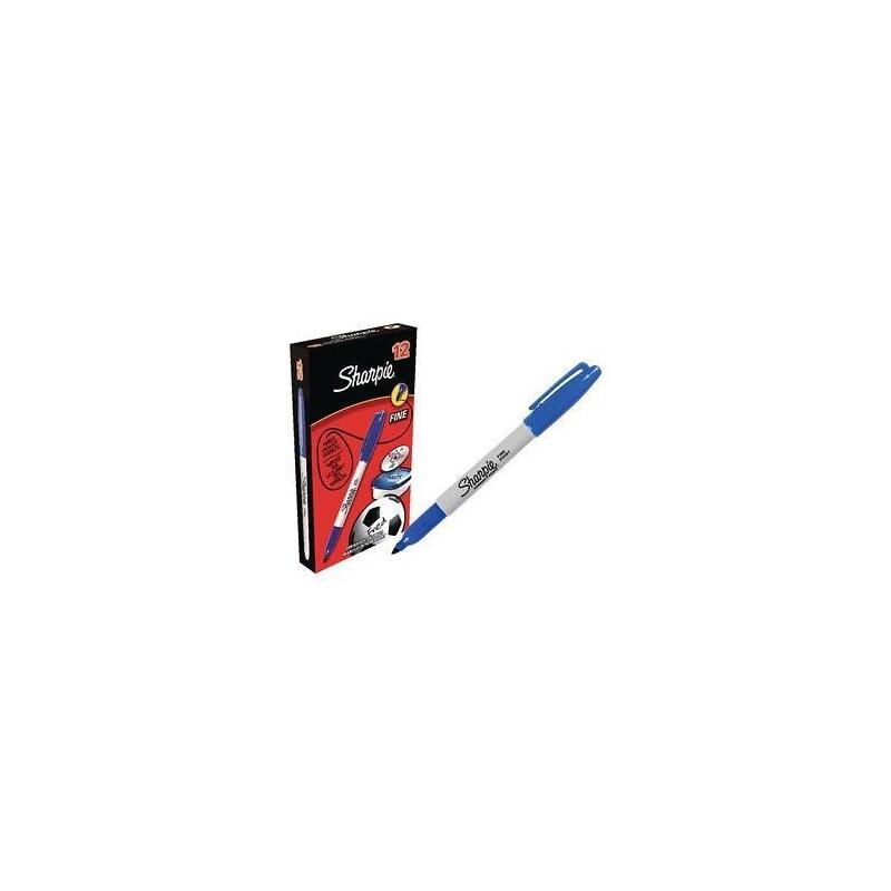 Pack De 12 Unidades Sharpie Marcador Permanente Fine Punta Redonda 0.9mm Azul