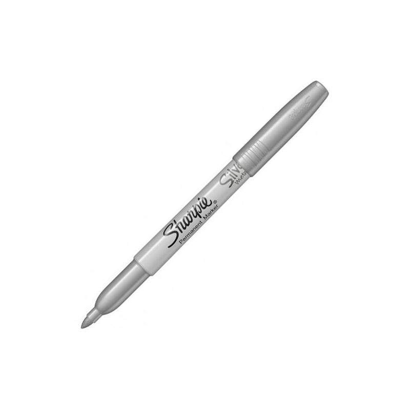 Pack De 12 Unidades Sharpie Marcador Permanente Metallic Punta Fina Plata