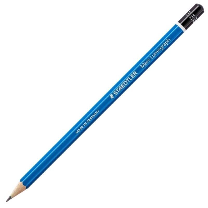 Pack De 12 Unidades Staedtler Mars Lumograph 100 Lapiz De Grafito Hexagonal - Mina 2h Ultrarresistente De 2mm - Madera De Bosques Sostenibles - Caja De 12 Ud