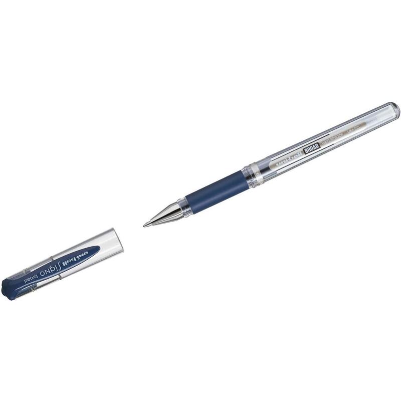 Pack De 12 Unidades Uni-Ball Signo Broad Boligrafo De Gel - Punta De Acero Inoxidable 1 Mm. - Trazo 0.60 Mm. Aprox. - Tinta Gel - Sujecion De Caucho - Color Azul Oscuro - Caja De 12 Ud