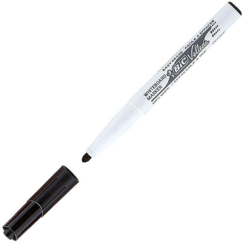 Pack De 12 Unidades Velleda Marcador 1741 Pizarra Blanca Punta Redonda Negro