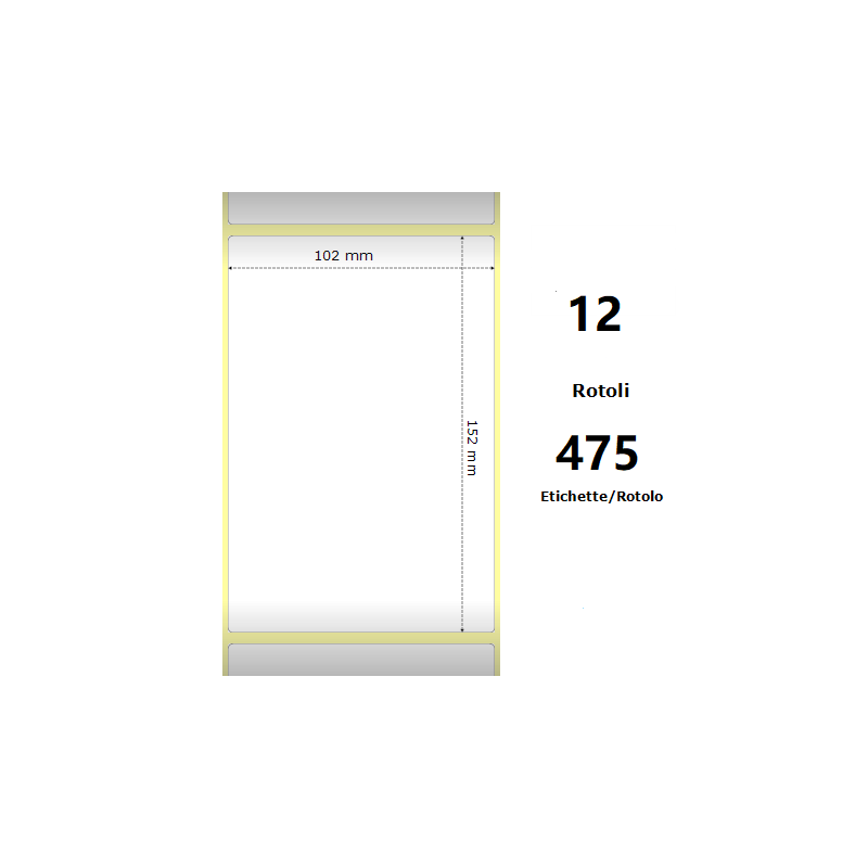 Pack De 12 Unidades White 102x152mm 475 Et/Rotolo Z-1000d 4x6x1 Core 12 Rolls