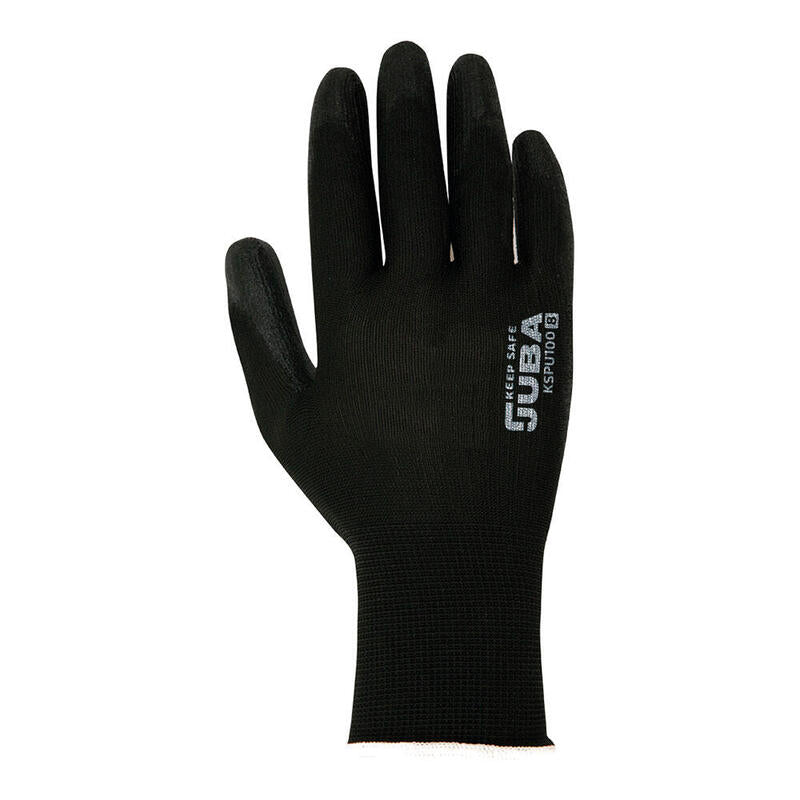 Pack De 120 Unidades - Guante Poliéster Con Palma Poliuretano, Keep Safe®, Negro, T-09