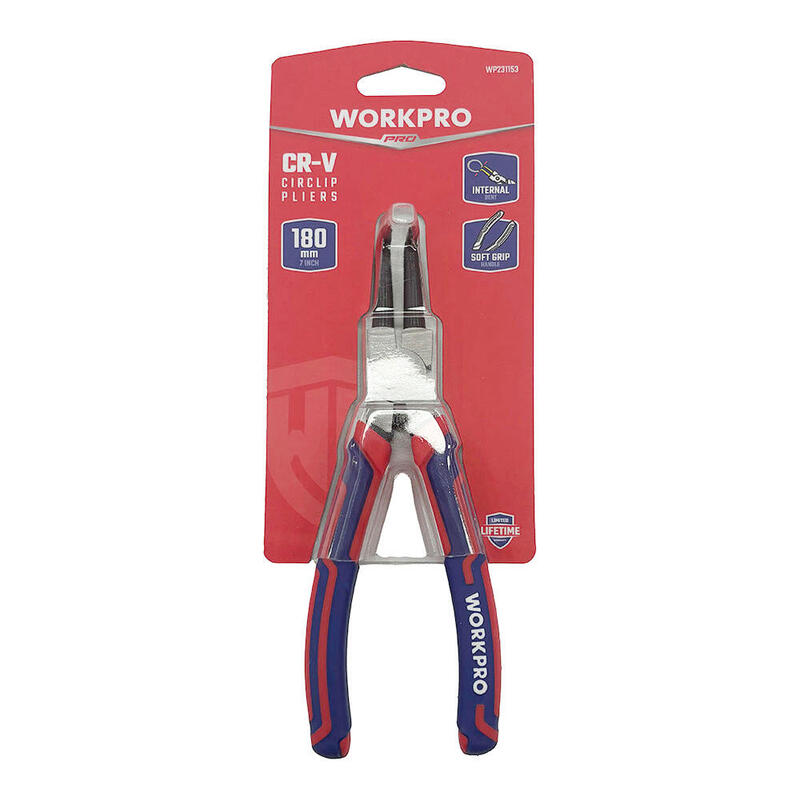 Pack De 2 Unidades - Alicate Curvado Arandelas Retencion Interior 180mm Workpro