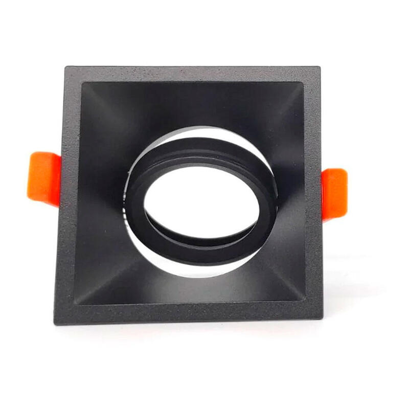 Pack De 2 Unidades - Aro Halógeno Basculante De Empotrar, Profundo, Cuadrado, Negro, 90 X 90 X 42 Mm