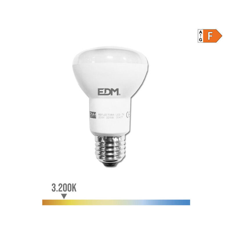 Pack De 2 Unidades - Bombilla Reflectora Led R63 E27 7w 470lm 3200k Luz Calida Ø6,3x10cm Edm