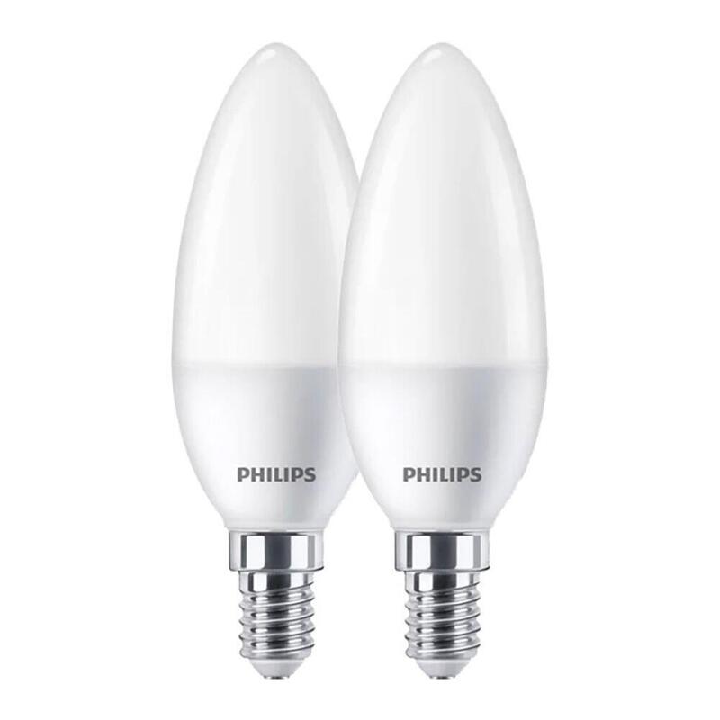 Pack De 2 Unidades - Bombilla Vela Led E14, 7w, 806 Lm, 2700 K, Luz Cálida, 2 Uds