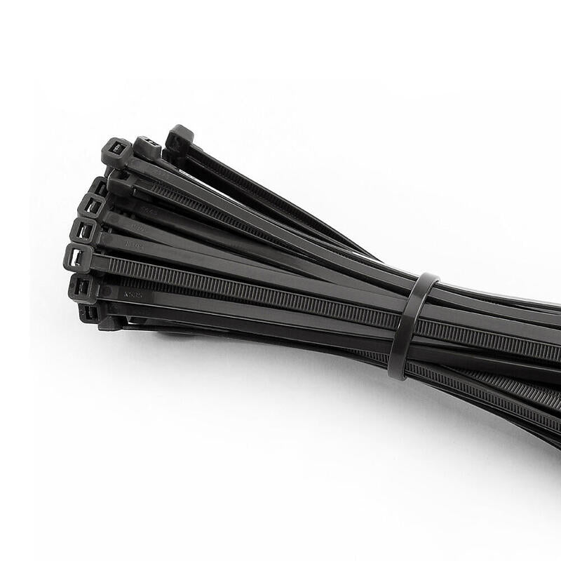 Pack De 2 Unidades - Bridas Reutilizables Negras 200x4,5mm (Bolsa 100 Unid.) Nylon Alta Calidad
