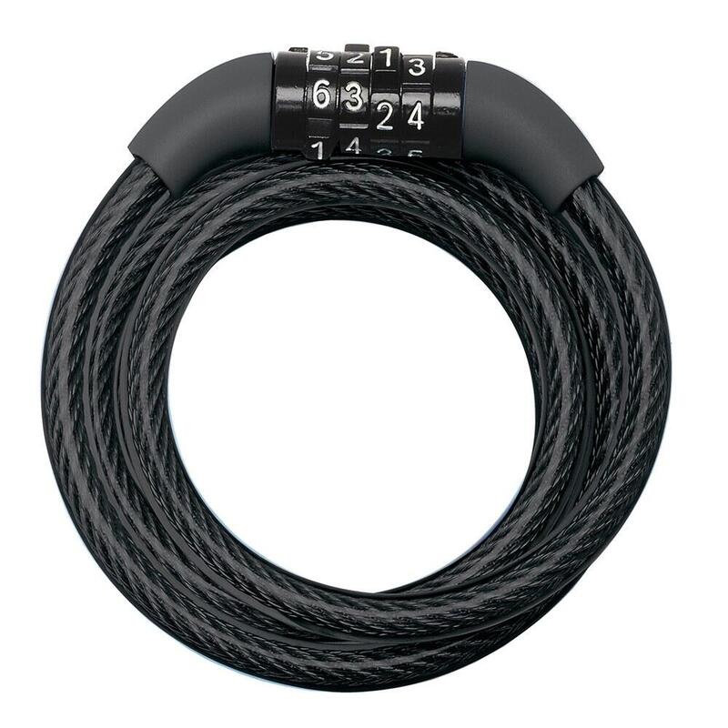 Pack De 2 Unidades - Cable Enrollable Con Combinación De 4 Cifras, Bike Security, Ø0,8 X 120 Cm, Blister