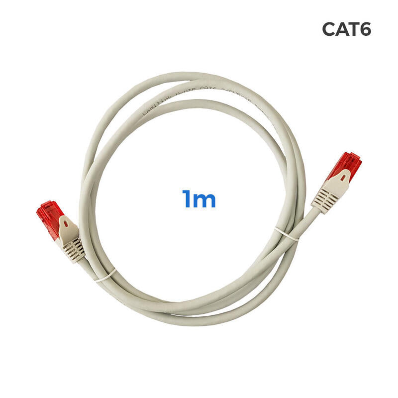 Pack De 2 Unidades - Cable Utp Cat.6 Latiguillo Rj45 Cobre Lszh Gris 1 M