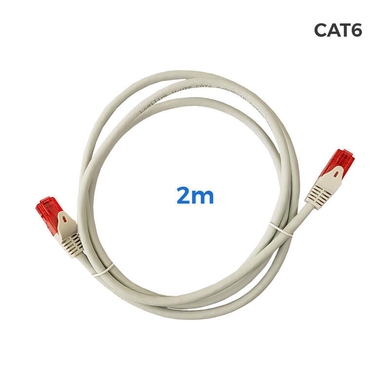 Pack De 2 Unidades - Cable Utp Cat.6 Latiguillo Rj45 Cobre Lszh Gris 2m