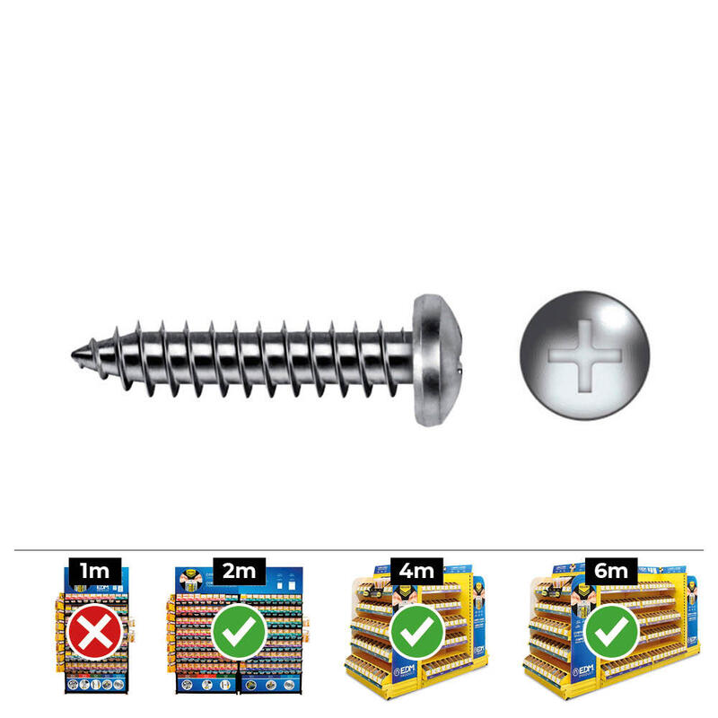 Pack De 2 Unidades - Caja 250 Unid. Tornillo Chapa Alomada Philips Din/Ref 7981 4,2x25mm Zincado Celo