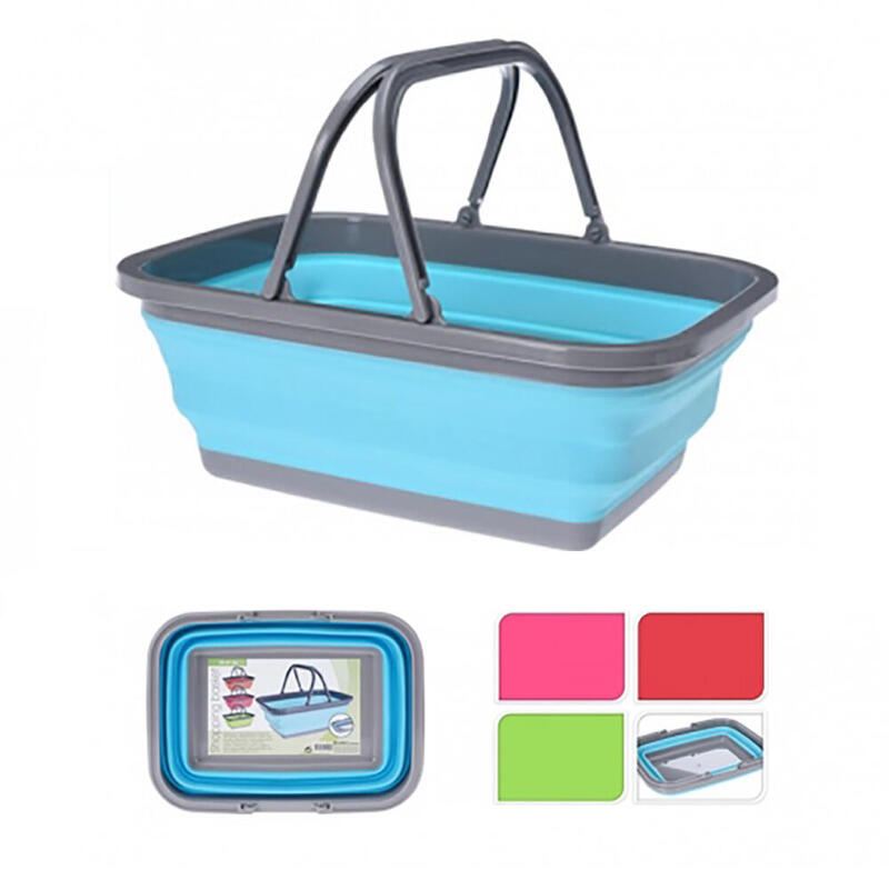 Pack De 2 Unidades - Cesta De La Compra Con Asas Plegable Colores Variados