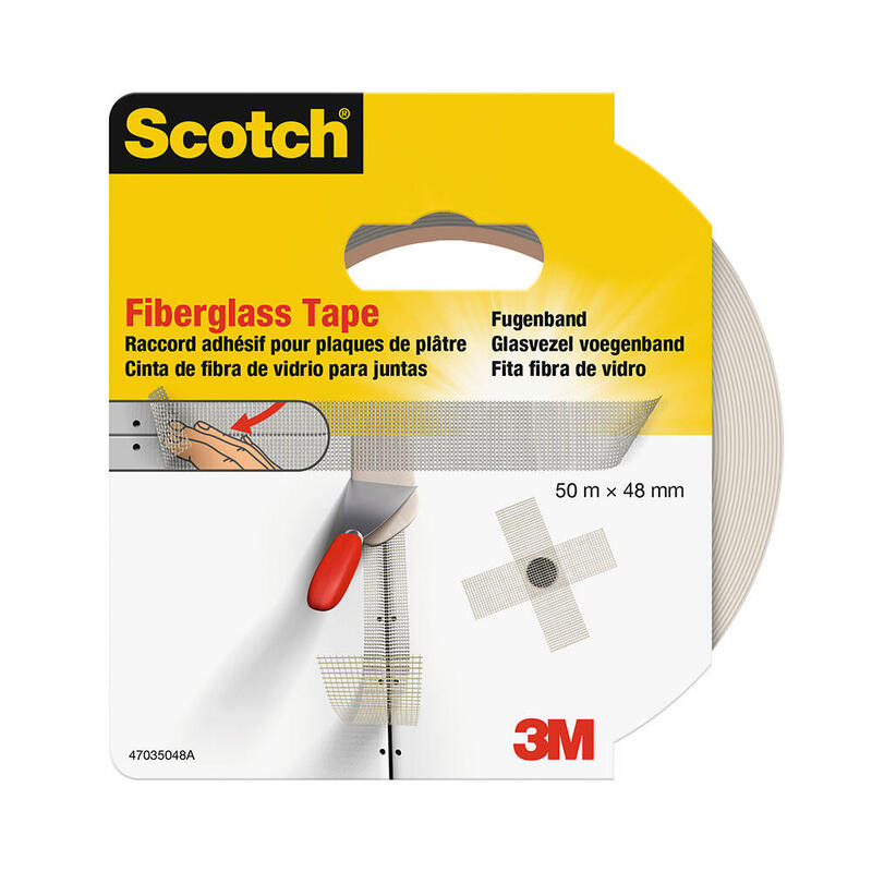 Pack De 2 Unidades - Cinta Adhesiva De Fibra De Vidrio Para Juntas, 48 Mm X 50 M