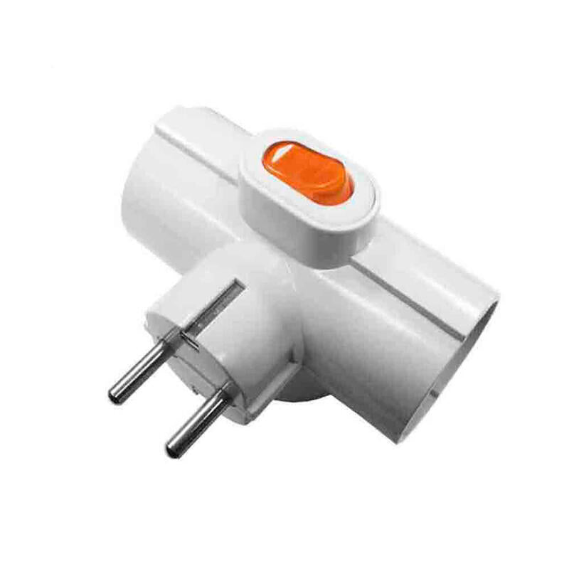 Pack De 2 Unidades - Clavija Triple 3 Tomas Con Interruptor T/Tl 16a 250v Edm