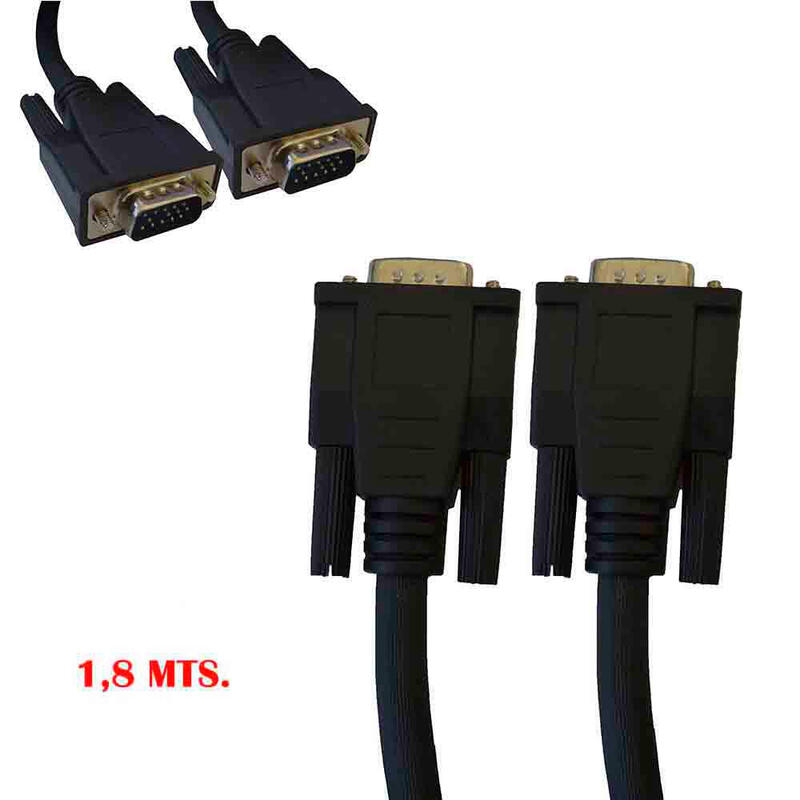 Pack De 2 Unidades - Conexion Super Vga Macho Macho 1,80m