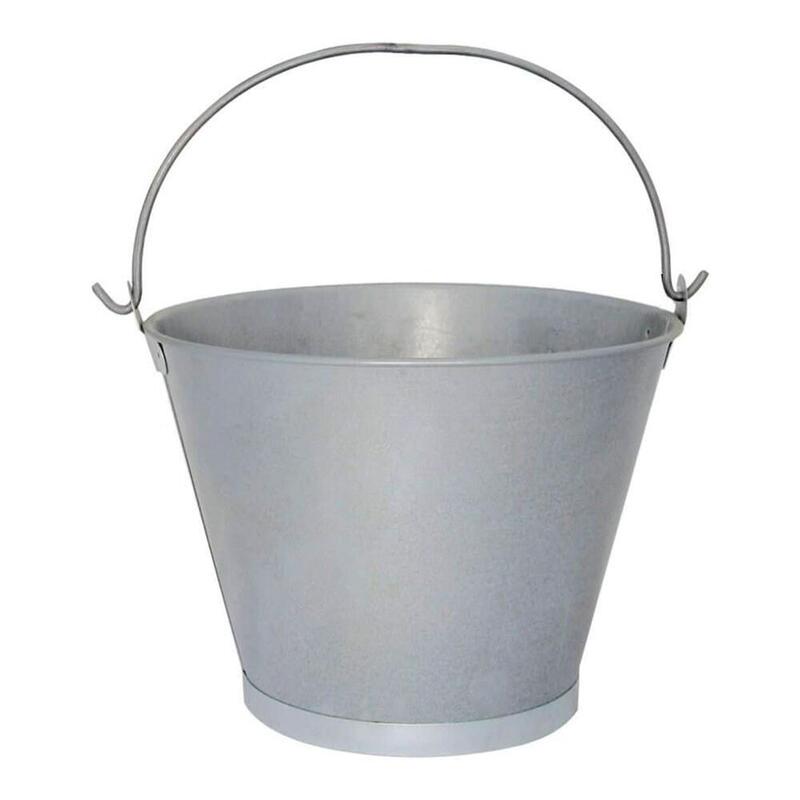 Pack De 2 Unidades - Cubo Cónico Galvanizado Con Asa Lisa, 8 L, Ø30,5 X 23 Cm