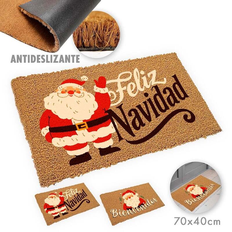 Pack De 2 Unidades - Felpudo Papa Noel Modelos Variados 70 X 40 Cm
