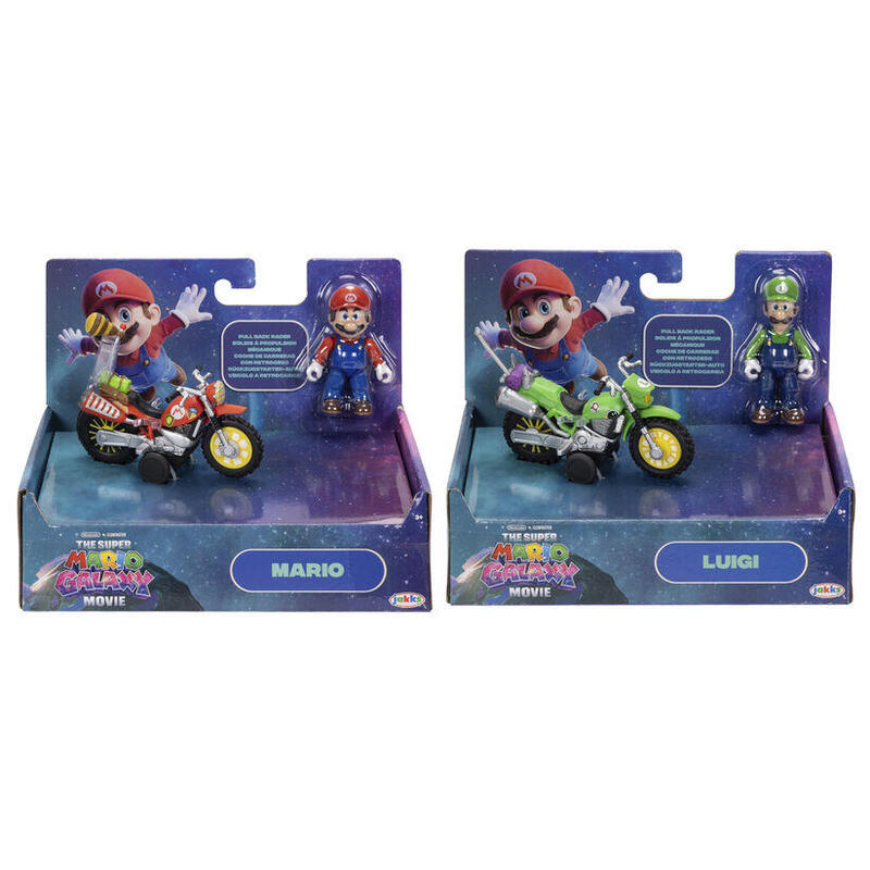 Pack De 2 Unidades - Figura + Vehiculo Mario & Luigi Super Mario Galaxy Movie Super Mario Bros Surtido