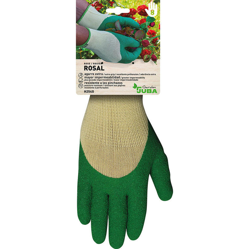 Pack De 2 Unidades - Guante Poliéster Con Palma Látex Para Jardinería, T-08